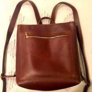 Portland Leather Tote Backpack